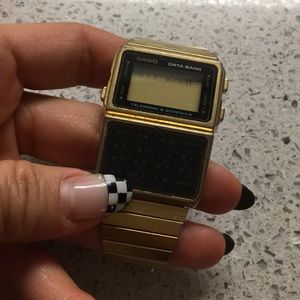 Vintage CASIO gold calculator watch